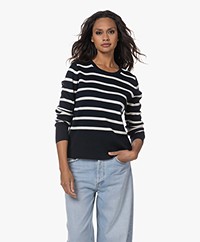 Sibin/Linnebjerg Eloise Milano Striped Sweater - Navy/Offwhite