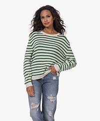 by-bar Jet Fine Knitted Sweater with Stripe Design - Evergreen