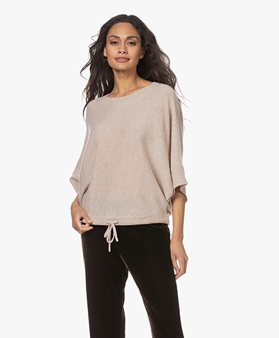 Repeat Cashmere Drawstring Sweater - Sand