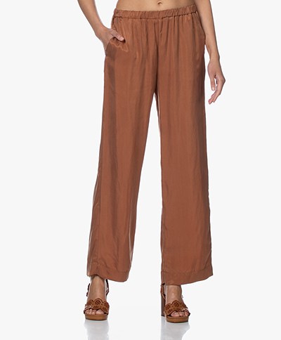 no man's land Loose-fit Cupro Broek - Red Earth