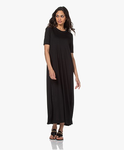 Drykorn Jannie Lyocell Maxi A-line Dress - Black