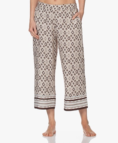 HANRO Favourites Cropped Printed Lounge Pants - Off-white/Beige/Brown