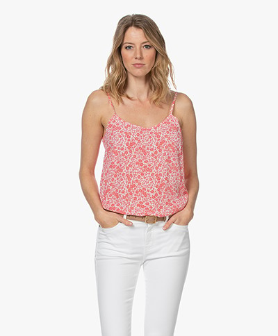 Josephine & Co Lucky Crepe Viscose Print Top - Coral
