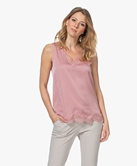 Repeat Silk Blend Top with Lace - Gloss