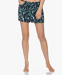 Calvin Klein Viscose Pajama Shorts with Print - Summer Remnants Aqua Luster