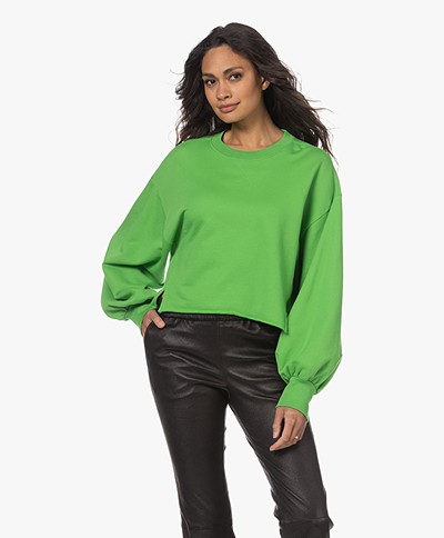 FRAME Easy Shirtail Sweatshirt - Bright Peridot