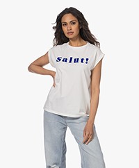by-bar Thelma Salut Flock Print T-shirt - Off -white