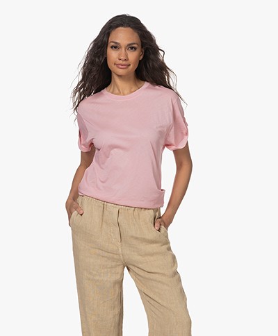 IRO Helisa Cotton Short Sleeve T-shirt - Warm Pink
