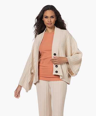 I Love Mr Mittens Cropped Cable Cardigan - Ivory