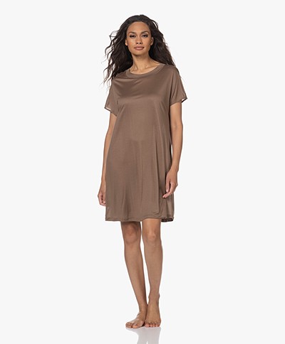HANRO Model Jersey Short Sleeve Nightgown - Coconut