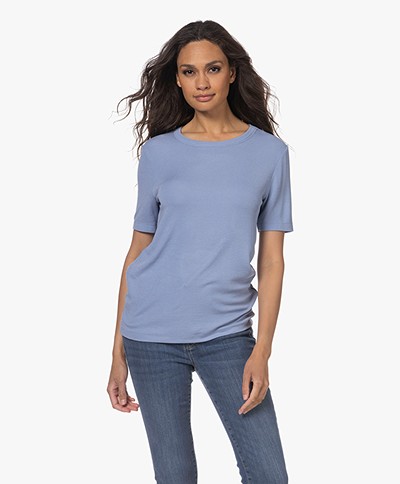 Drykorn Joise Modal Blend Short Sleeve T-shirt - Blue