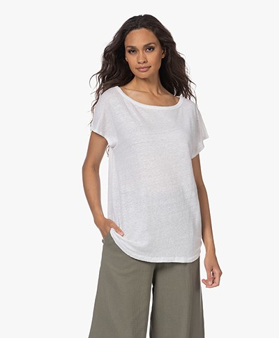 Neeve The Noa Linen T-shirt - Crispy White