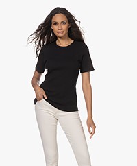 by-bar Jade Rib Knitted Cotton Top - Black