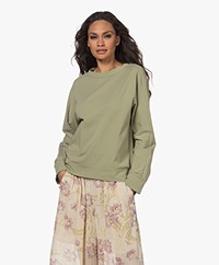 Woman by Earn Steef Cotton Blend Sweatshirt - Light Green