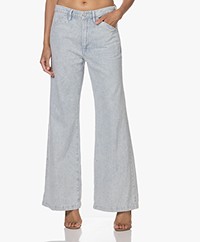 FRAME Le Baggy Palazzo Pinstripe Jeans - Bleached Stripe