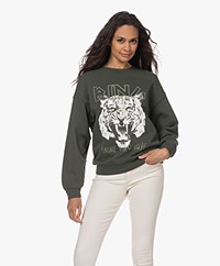 ANINE BING Tiger Sweatshirt - Forest Green