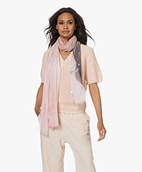 LaSalle Modal-Zijde Aquarelprint Sjaal - Roze/Off-white/Grijs