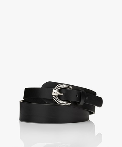 IRO Canady Vachetta Calf Leather Belt - Black
