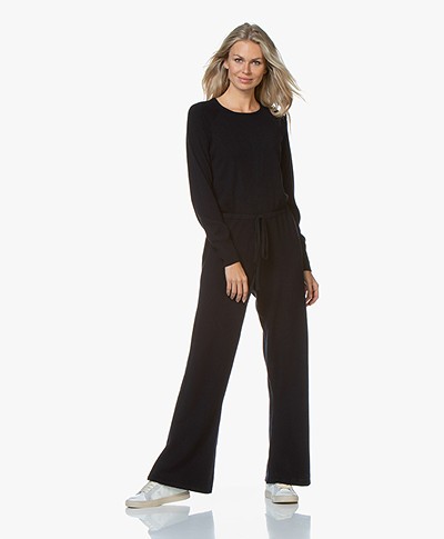Repeat Knitted Jumpsuit with Cashmere - Navy