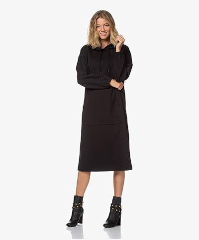 Drykorn Slima Midi Hooded Sweater Dress - Black