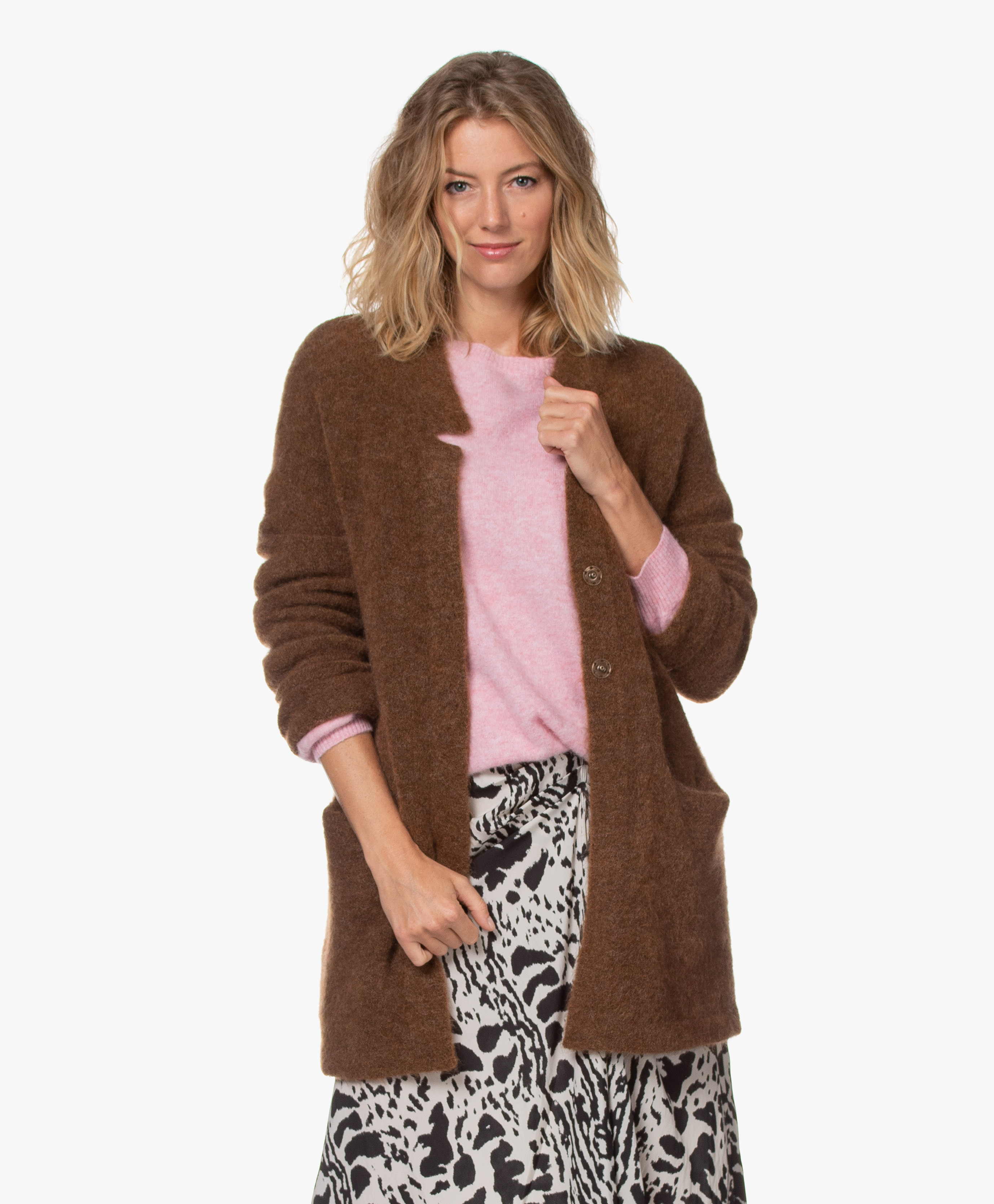 dark tan cardigan