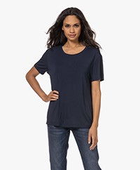 Denham Emma Modal Ronde Hals T-shirt - Navy Blazer