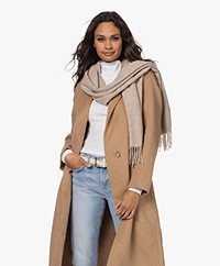 Closed Fine Knitted Wool Scarf - Tan