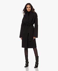 studio .ruig Cleo Long Interlock Jersey Coat - Black