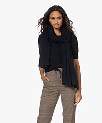 Repeat Oversized Organic Cashmere Scarf - Navy