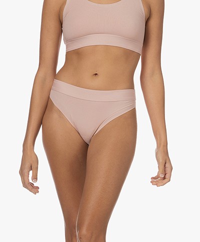 Wolford Beauty Cotton Ribbed Briefs - Powder Pink