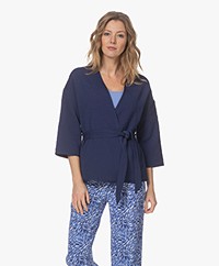 KYRA Mimi Jacquard Kimono Wikkel Blazer - Strong Blue