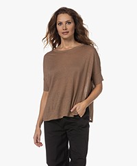 Repeat Linen Short Sleeve Sweater - Mocca 