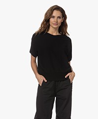 Drykorn Someli Seamless Short Sleeve Sweater - Black