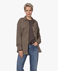 Josephine & Co Tonya Jacquard Pied-de-Poule Blouse - Bruin