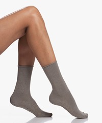 FALKE Shiny Rib Lurex Socks - Grey