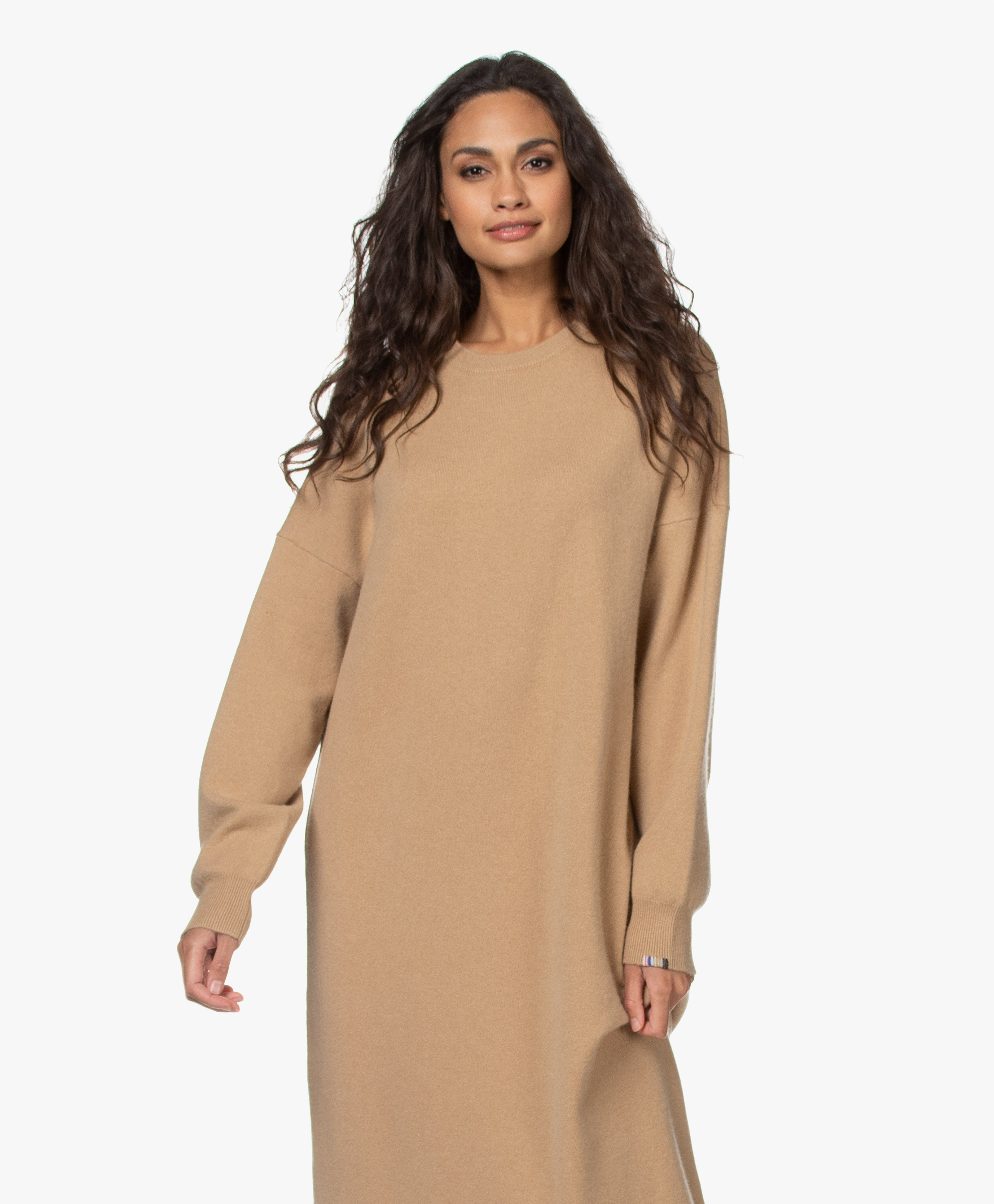 extreme cashmere N°106 Weird Knitted Maxi Dress Camel n°106 weird