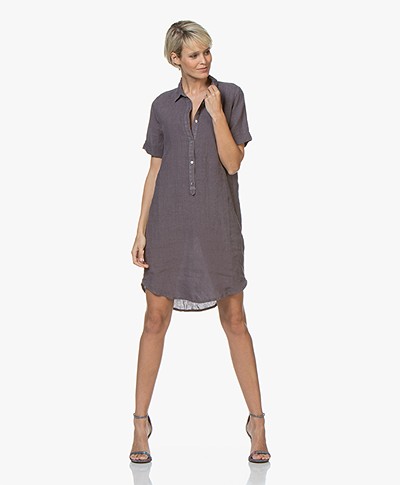 Belluna Jerry Garment-dyed Linen Tunic Dress - Mauve