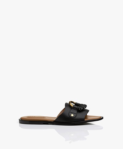 See by Chloé Hana Leather Slippers - Black