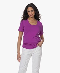 Repeat Cotton Scoop Neck T-shirt - Orchid