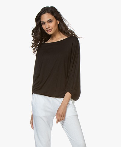 BY-BAR Joy T-shirt with Batwing Sleeves - Black