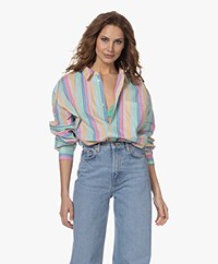 Sea Me Happy Diaz Striped Poplin Shirt - Multi-color 