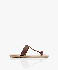 Ancient Greek Sandals Melpomeni Leather Sandals - Chestnut