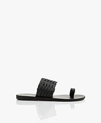 Ancient Greek Sandals Thalia Woven Sandals - Black
