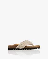 By Malene Birger Kiras Teddy Leather Thong Sandals - Almond