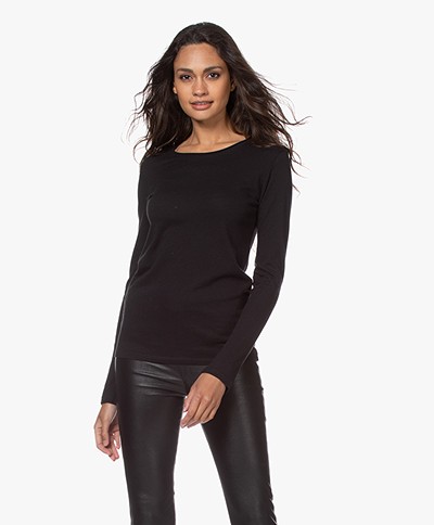 Majestic Filatures Carly Soft Touch R-neck Long Sleeve - Black