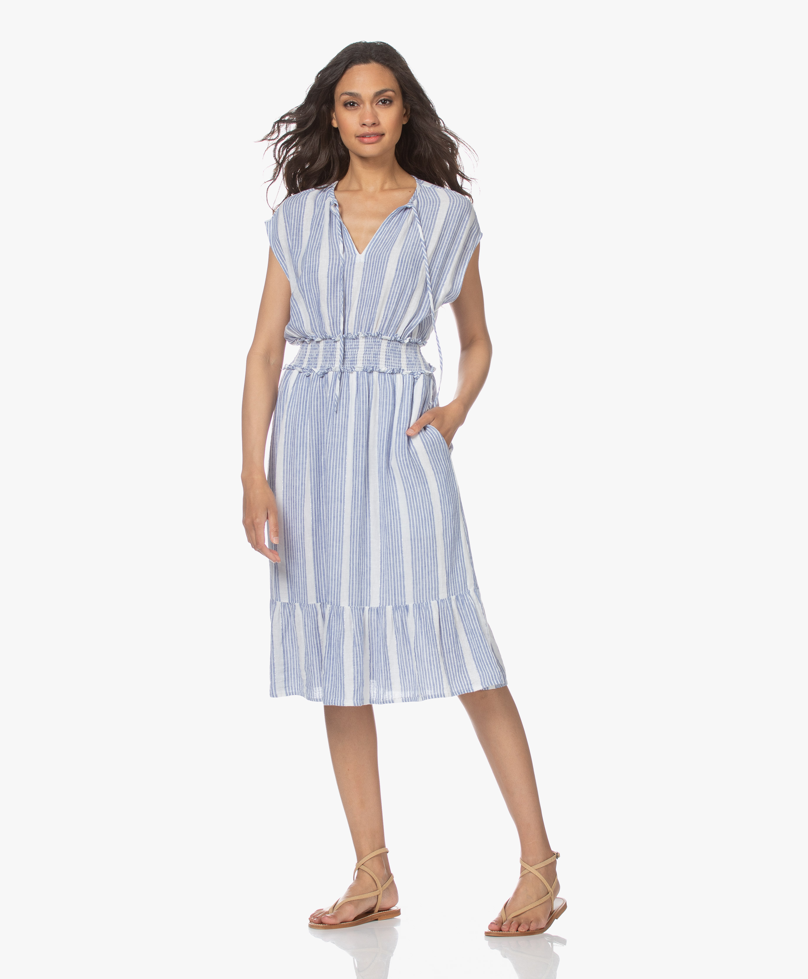 rails blue and white striped dress