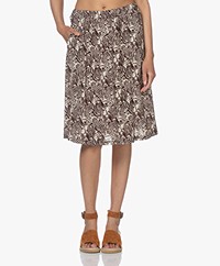 LaSalle Viscose Blend A-Line Printed Skirt - Capri
