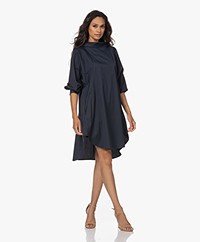 Woman by Earn Lois Paper Cotton A-line Dress mss wor- Navy