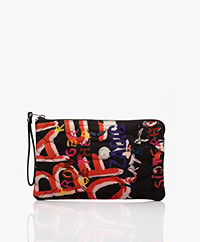 Zadig & Voltaire Uma XL Mat Scale Band Of Sisters Clutch - Black 