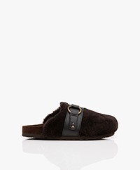 See by Chloé Gema Faux Lammy Loafers - Donkerbruin 